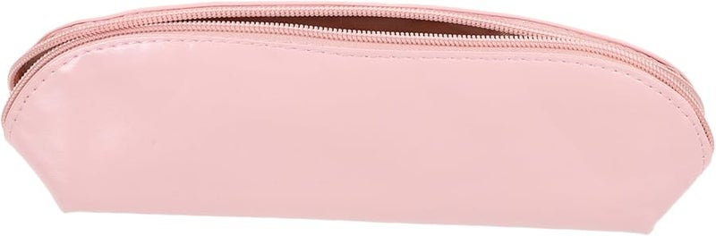 Rose Pink PU Leather Makeup Brush Bag Travel Cosmetic Organizer Portable Toiletry Pouch Easy to Clean - Image 1
